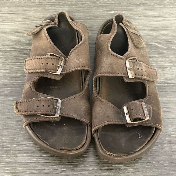 Birkenstock Nebraska Tatami Brown Suede Sandals Men’s size 7 - Picture 1 of 6